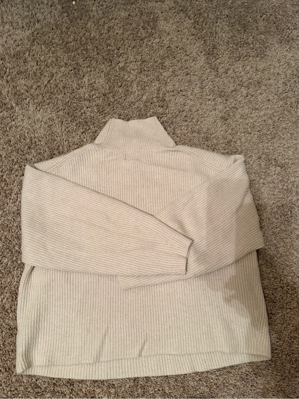 Target Cream Ribbed Mock Neck Sweater